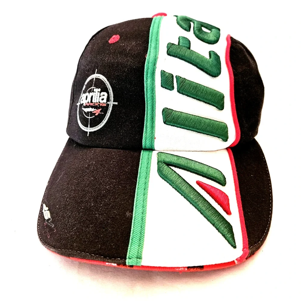 Aprilia Alitalia Racing Team Cap Hat MotoGP Italian Flag Colors Y2K Adjustable